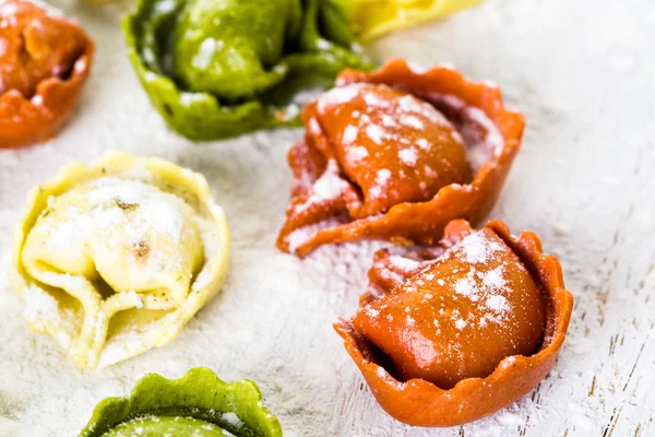 Rainbow cheese tortellini — Stock Photo, Image