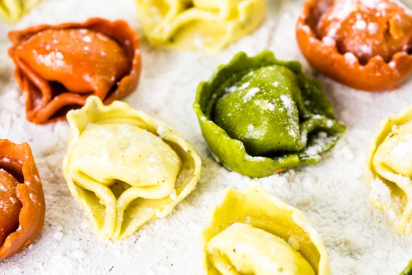 Rainbow cheese tortellini — Stock Photo, Image