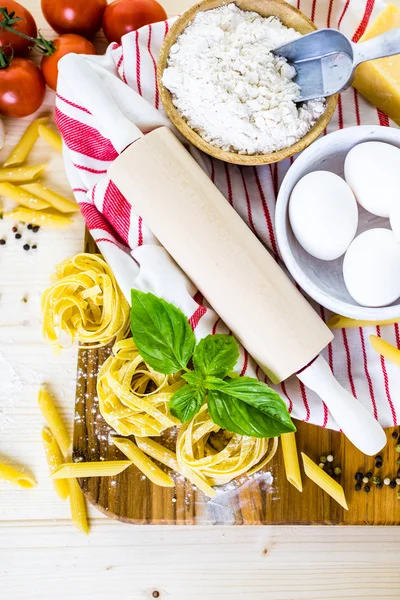 Receita de macarrão Fettuccine — Fotografia de Stock