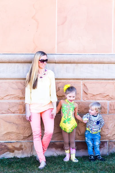 Cute young family portrait — Stock Photo, Image