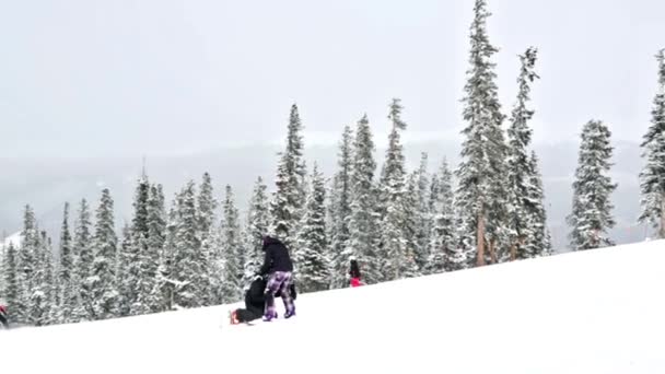 Typisches Wochenende am Loveland Pass — Stockvideo