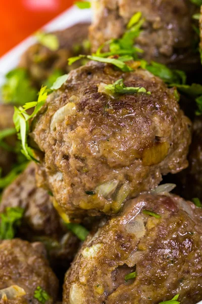 Serving large Italian meatballs — Stock Photo, Image