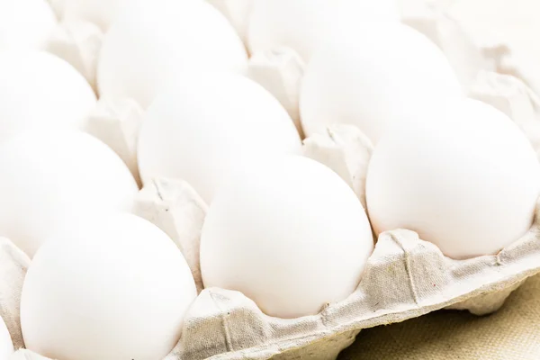 Close up of White eggs — Stock Photo, Image
