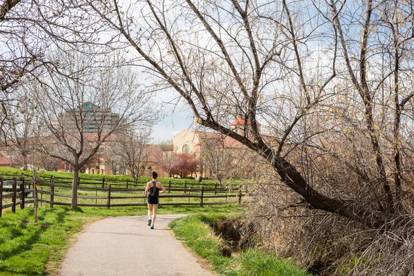 Bike trail in urban area — Stock Photo, Image