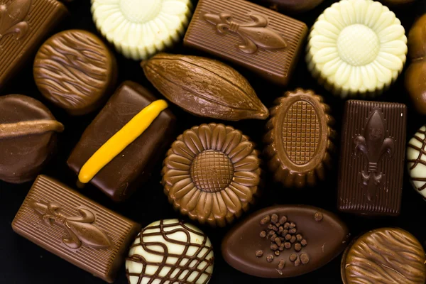 Assorted chocolates close up — Stock Photo, Image