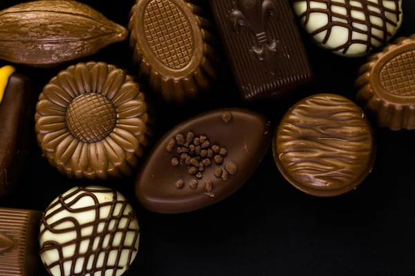 Assorted chocolates close up — Stock Photo, Image