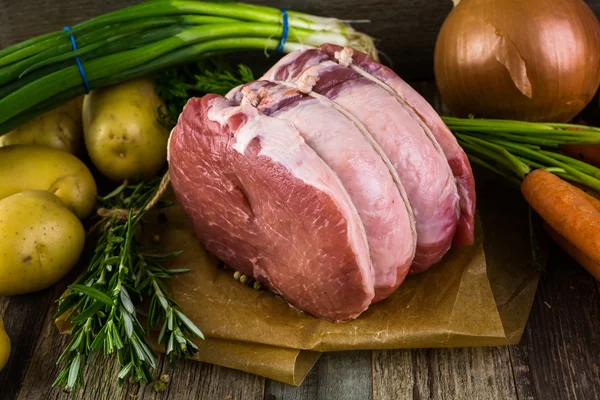 Organic pork lion roast with rosemary — Stock Photo, Image