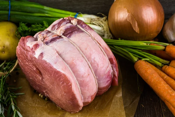 Organic pork lion roast with rosemary — Stock Photo, Image