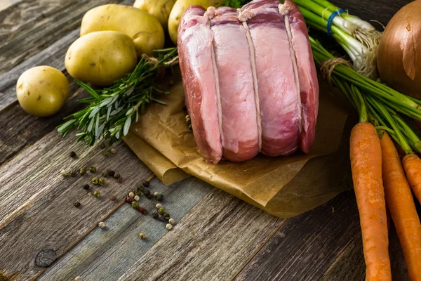 Organic pork lion roast with rosemary — Stock Photo, Image