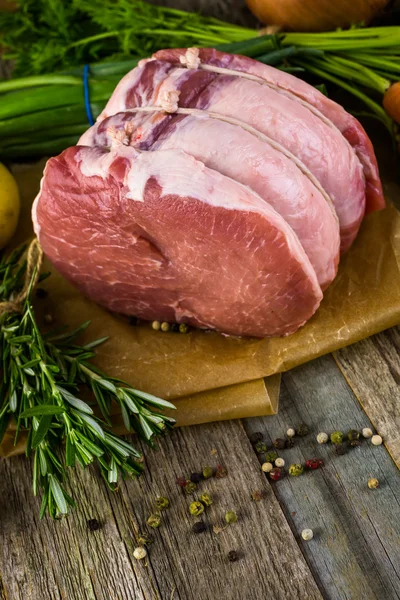 Organic pork lion roast with rosemary — Stock Photo, Image