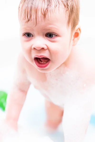 Baby girl having a bath — Stock Photo, Image