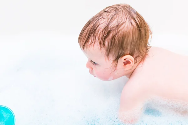 Baby girl having a bath — Stock Photo, Image