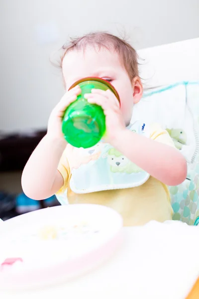 Toddler girl having lunch — Stock Photo, Image