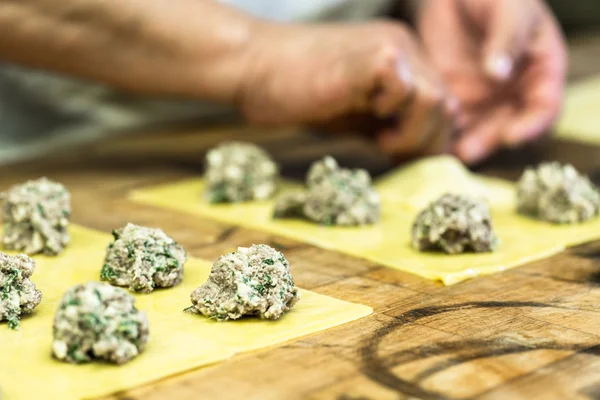 Preparing Italian Ravioli — Stock Photo, Image