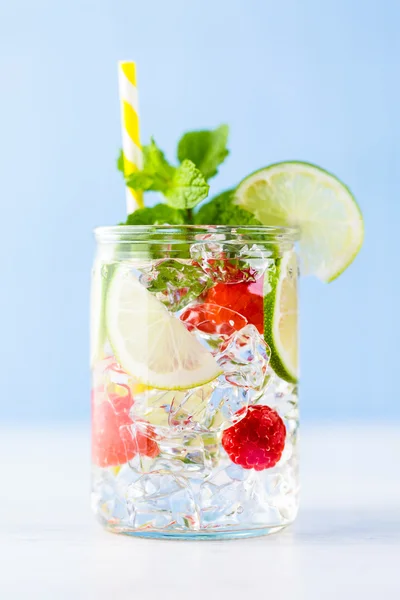 Agua elaborada con cítricos orgánicos y bayas . — Foto de Stock