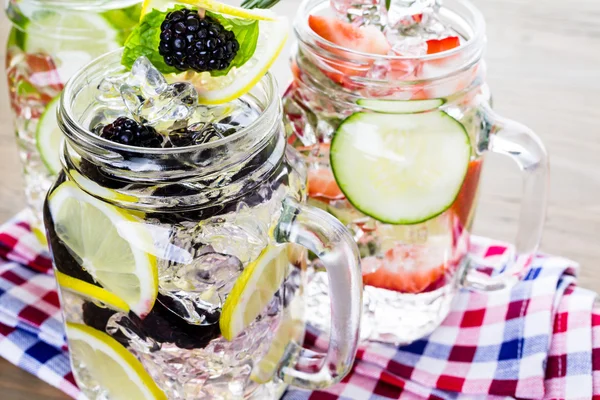 Wasser aus biologischen Zitrusfrüchten und Beeren — Stockfoto