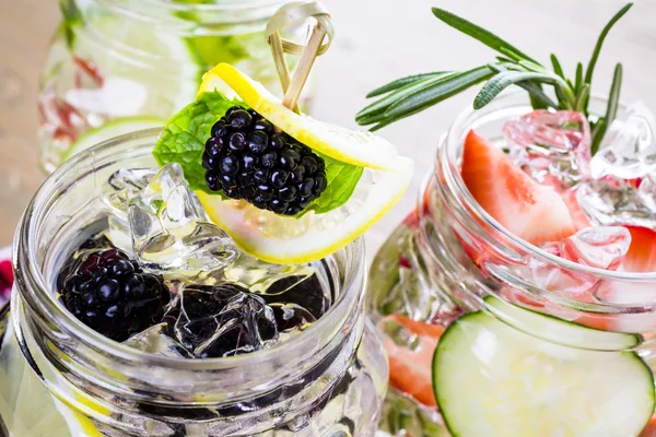 Water made with organic citruses and berries — Stock Photo, Image