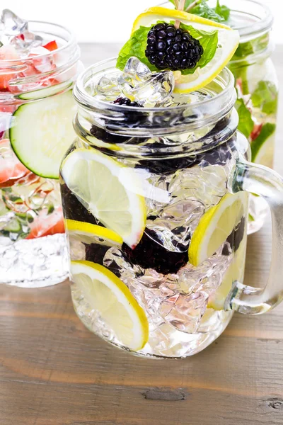 Wasser aus biologischen Zitrusfrüchten und Beeren — Stockfoto