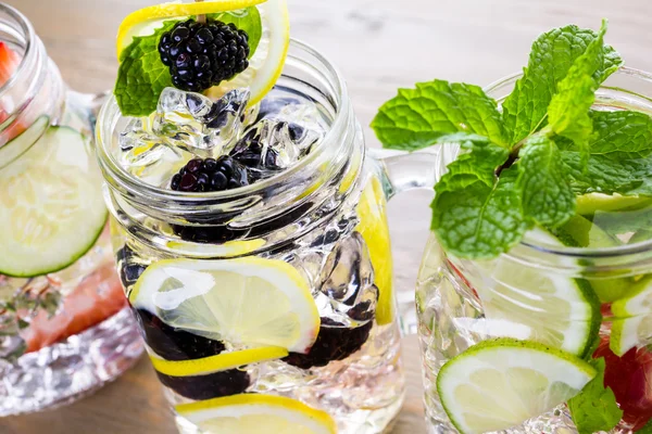 Wasser aus biologischen Zitrusfrüchten und Beeren — Stockfoto