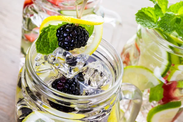 Water made with organic citruses and berries — Stock Photo, Image