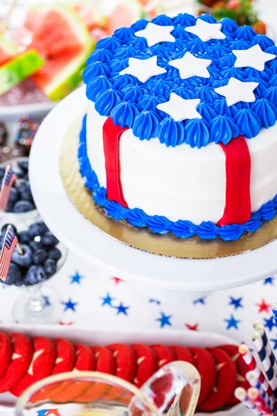 Desserts on the table for July 4th party. — Stock Photo, Image