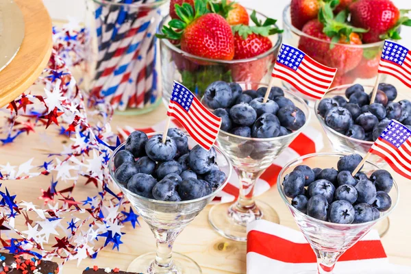 Desserts on the table for July 4th party. — Stock Photo, Image