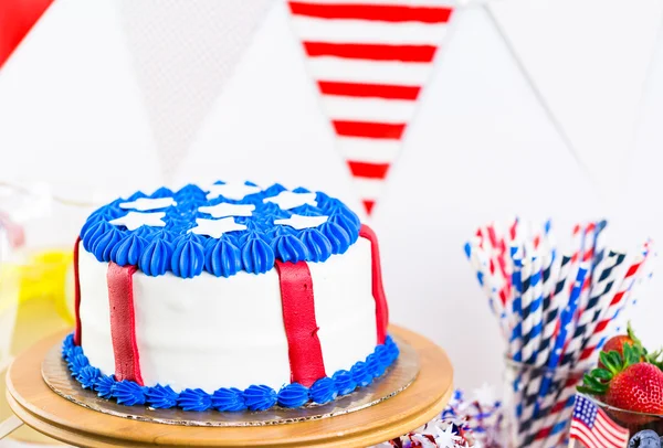 Desserts on the table for July 4th party — Stock Photo, Image