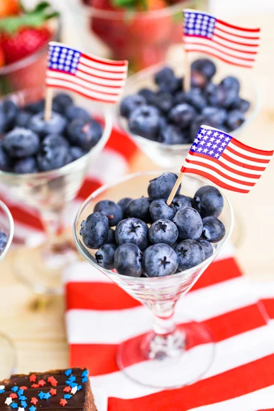 Desserts on the table for July 4th party — Stock Photo, Image