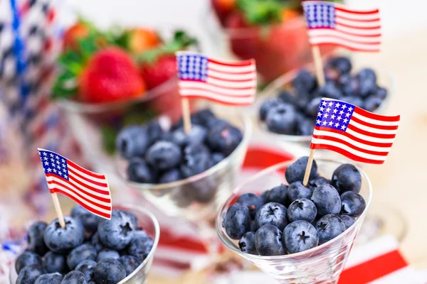 Desserts on the table for July 4th party — Stock Photo, Image