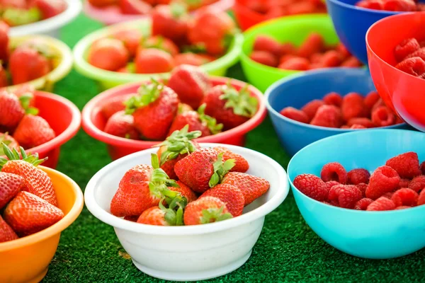 Mercado de agricultores de verão na Main Street em Parker — Fotografia de Stock