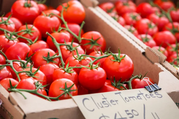 Pomidory na rynku rolników na Main Street w Parker — Zdjęcie stockowe