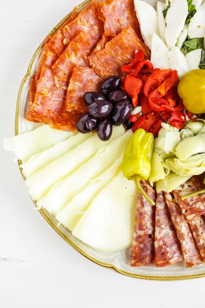 Appetizers plate with antipasto — Stock Photo, Image