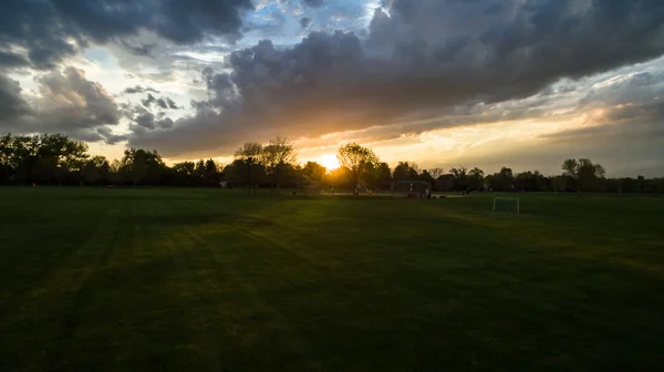 Soccer field view — Stock Photo, Image