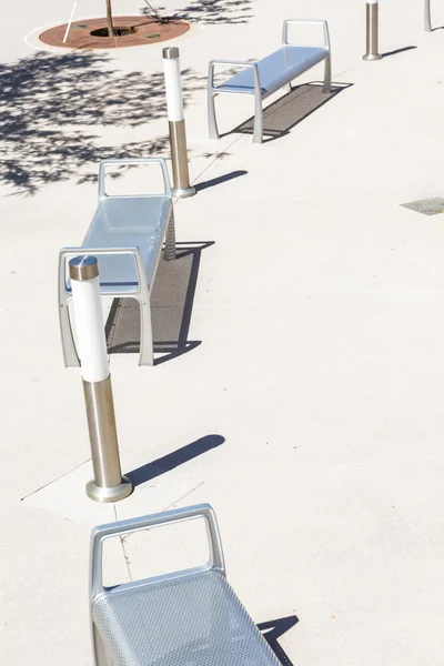 Benches at Light rail station — Stock Photo, Image