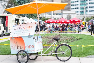 Gurme gıda kamyon Civic Center Park toplama