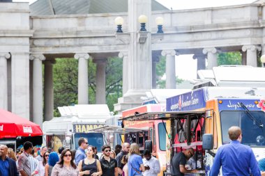 Gurme gıda kamyon Civic Center Park toplama