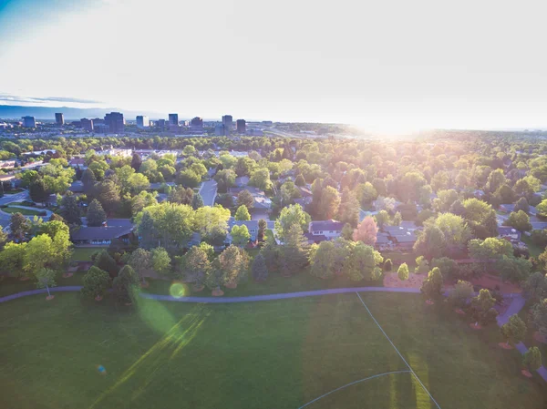 Vista aerea del quartiere residenziale — Foto Stock