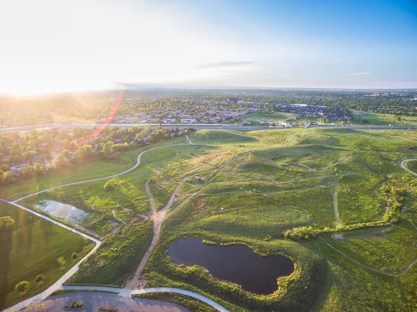 Luchtfoto van Dayton RandstadRail station — Stockfoto