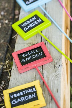 Colorful garden tags clipart