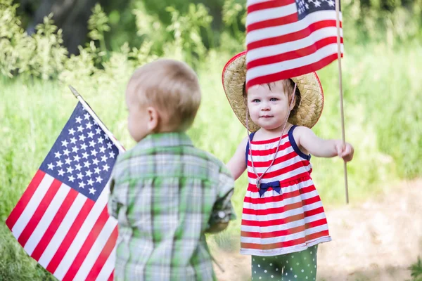 Cute little toddlers in park — Stock Photo, Image