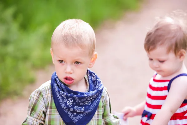 Cute little toddlers in park — Stock Photo, Image