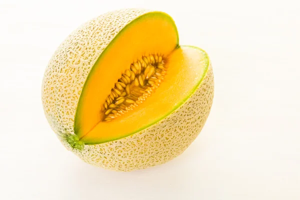 Ekologisk cantaloupemelon skivad — Stockfoto