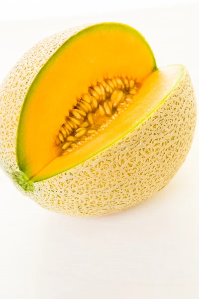 Ekologisk cantaloupemelon skivad — Stockfoto