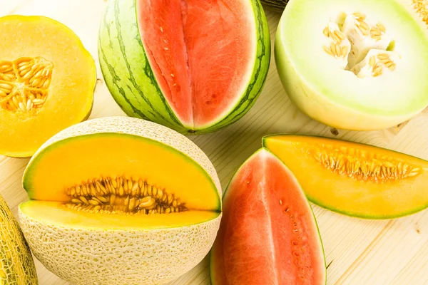 Variety of organic melons — Stock Photo, Image