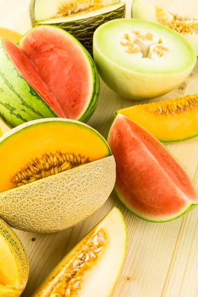 Variety of organic melons — Stock Photo, Image