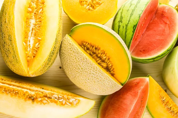 Variety of organic melons — Stock Photo, Image