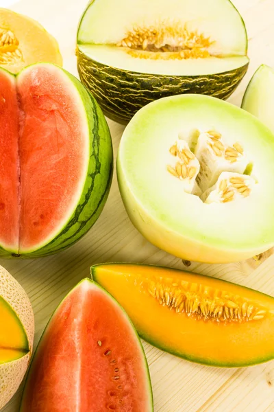 Variety of organic melons — Stock Photo, Image