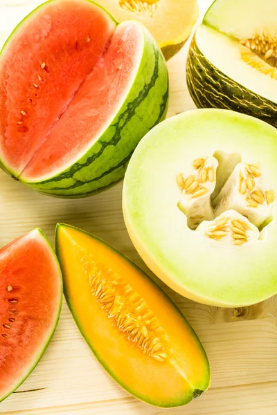 Variety of organic melons — Stock Photo, Image