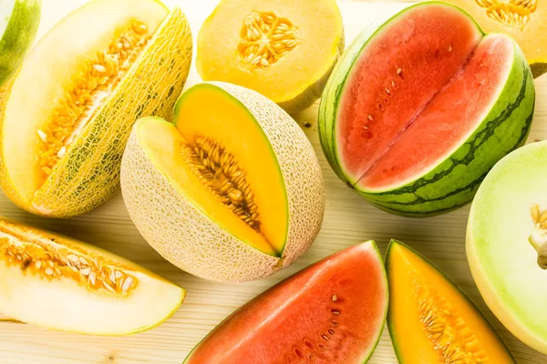 Variety of organic melons — Stock Photo, Image