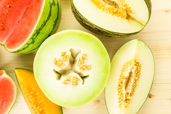 Variedad de melones orgánicos — Foto de Stock